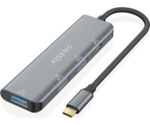 Hub USB Tipo-C Aisens A109-0762/ 3xUSB/ 1xUSB Tipo-C/ Gris