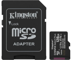 Kingston Technology 128GB microSDXC Canvas Select Plus Gen3 150MB/s A1 (Incluye adaptador de SD)