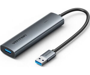Hub USB 3.0 Vention TGXHB/ 1xUSB Tipo-C/ 3xUSB/ 1xUSB Tipo-C PD/ Gris