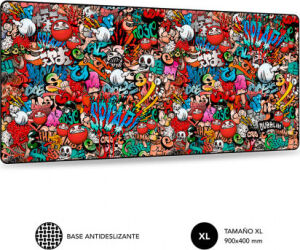 Alfombrilla Subblim 01PUW02 Graffiti XL/ 900 x 400 x 3 mm
