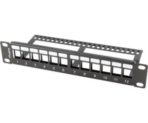 Patch Panel Lanberg 12 Puertos 1u Rack 19-organizador Modulos Keystone Negro