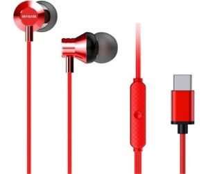 Auriculares Intrauditivos Aiwa ESTM-50USB-C/RD/ con Micrófono/ USB Tipo-C/ Rojos