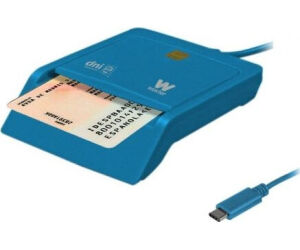 Lector de DNI y Tarjetas Woxter PE26-197/ USB Tipo-C/ Azul