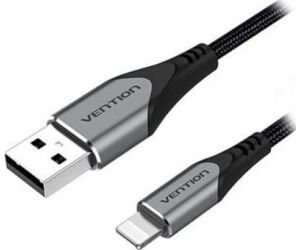Cable USB 2.0 Lightning Vention LABHF/ USB Macho - Lightning Macho/ 480Mbps/ 1m/ Gris