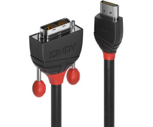 Lindy 36270 adaptador de cable de vídeo 0,5 m HDMI tipo A (Estándar) DVI-D Negro