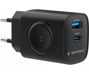 Cargador Gembird 2-1 Usb Carga Rapida + Apple Watch Negro