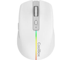 Mouse raton coolbox gaming  w01 blanco 1600 dpi inalambrico recargable