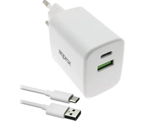 Approx Cargador 35w Qc 1 X Usb A+ 1 X Usb C+cable