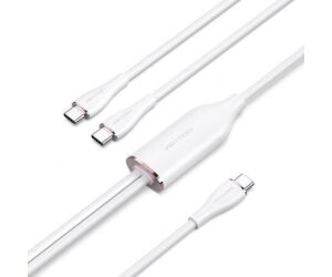 CABLE USB-C/M A 2xUSB-C/M 1.5 M BLANCO VENTION
