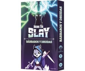 Juego de mesa here to slay expansion barbaros y druidas edad recomendada 10 años