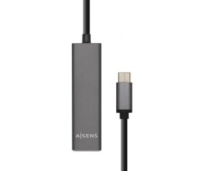 Aisens Hub USB 3.1 USB-C/M-4xTipo A/H gris, 15cm