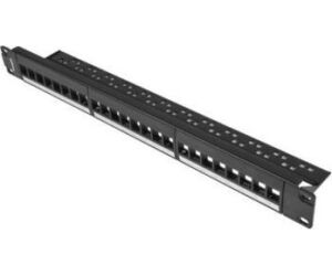 Patch panel lanberg 24 puertos 1u rack 19 para modulos keystone negro