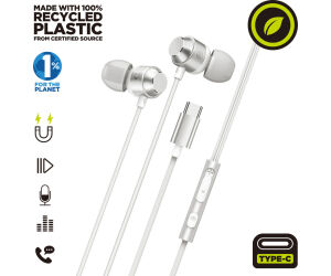 Muvit for charge auriculares estreo m32 tipo c magnticos blancos