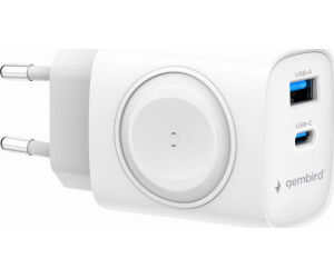 Cargador Gembird 2-1 Usb Carga Rapida + Apple Watch Blanco