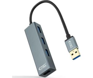 Hub USB 3.0 Nanocable 10.16.4402/ 4xUSB/ Gris