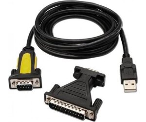 Cable Conversor impresora Aisens A104-0039/ USB Macho - DB9 Macho/ 1.8m/ Negro