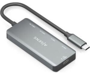 Hub USB Tipo-C Aisens A109-0946/ 2xUSB/ 2xUSB Tipo-C/ 1xUSB Tipo-C PD/ Gris