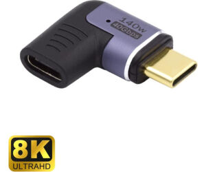 EWENT Adaptador Magnético USB-C  90ºUSB4 PD 140w