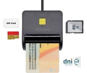Aisens Lector DNI SIM SD MSD MMC RS-MMC MMC Micro