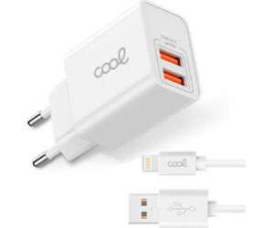 Cargador Cool 2usb 2,4 Amp   Cable Lightning 1.2m