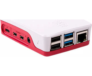 Carcasa raspberry pi 4 roja y blanca