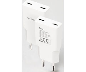Nanocable Cargador 2xUSB-C/PD 30W  Blanco