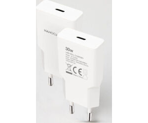 Cargador de Pared Nanocable 10.10.2027/ 1xUSB Tipo-C/ 30W/ Blanco
