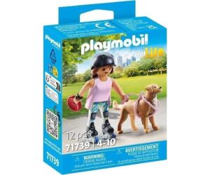 Playmobil patinadora con retriever