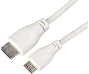 Cable oficial raspberry micro hdmi a hdmi 1m color blanco