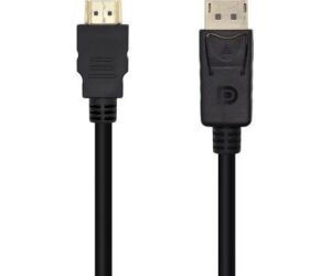 Cable Conversor Aisens A125-0460/ Displayport Macho - HDMI Macho/ Hasta 5W/ 2300Mbps/ 3m/ Negro