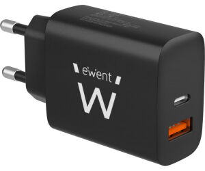 CARGADOR MOVIL EWENT RAPIDO USB-C y QC3.0 20W