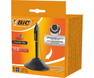 Bolígrafo de Tinta de Aceite Retráctil Bic 527507/ Azul/ Incluye Base + Cadena