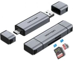Lector de Tarjetas Externo Vention CLKB0/ USB 3.0 y USB Tipo-C