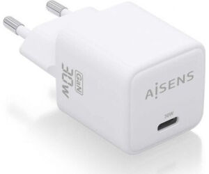 Cargador Aisens Gan 30w 1xusb-c Pd3.0 Qc4.0 Blanco