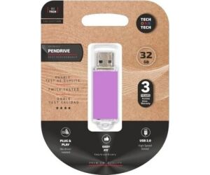 Pendrive 32GB Tech One Tech Basic USB 2.0/ Púrpura Claro