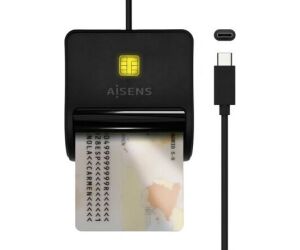 Lector de DNI USB Tipo-C Aisens ASCR-SN03C-BK/ USB Tipo-C/ Negro