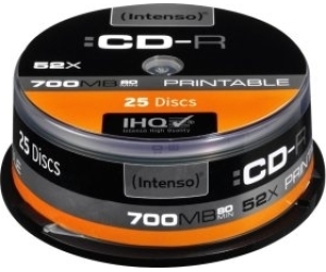 Intenso CD-R 700MB 52x Printable Tarrina 25Uds