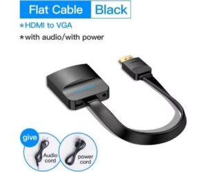 Cable Conversor Vention 74346/ HDMI Macho/ VGA Hembra - Jack 3.5 Hembra/ 20cm/ Negro