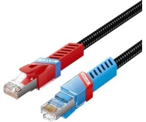 Cable De Red Latiguillo Rj45 Gaming Cat.8 Sftp Awg26 0.5 M Negro Vention