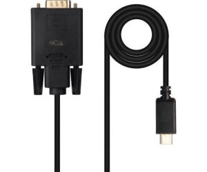 Cable Conversor Nanocable 10.15.5202/ USB Tipo-C Macho -VGA Macho/ 1.8m/ Negro