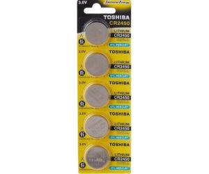 Pack de 5 Pilas de Botón Toshiba CR2450/ 3V/ Alcalinas