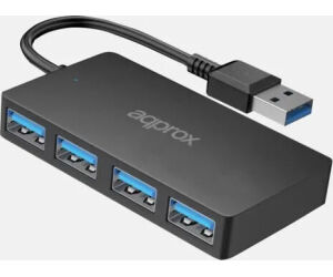 Hub 4 Puertos Usb 3.0 Negro Approx