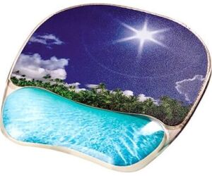 Alfombrilla reposamuñecas fellowes gel playa 150mmx220mmx230mm - gel translucido - base antideslizante