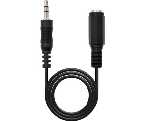 Cable de audio miniJack-miniJack M/H 3m. Negro