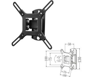 Soporte inclinable de pared phoenix para tv - monitor hasta 42 pulgadas inclinacion 15º vesa 200x200 hasta 20kg negro