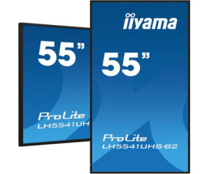Monitor Iiyama 55" 3840x2160, 4k Uhd Ips Panel, 1% Haze, Landscape And Portrait Mode, Speakers 2x 10w , Vga, 3x Hdmi, 500cd/m², Media Play Usb Port, Control Lan / Rs232c, Vesa 400x400 (lh5541uhs-b2)