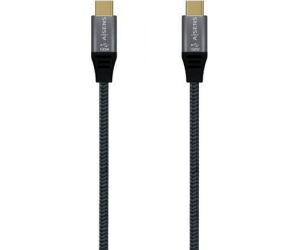Cable USB 3.2 Tipo-C Aisens A107-0672 20GBPS 100W/ USB Tipo-C Macho - USB Tipo-C Macho/ Hasta 100W/ 20Gbps/ 1.5m/ Gris