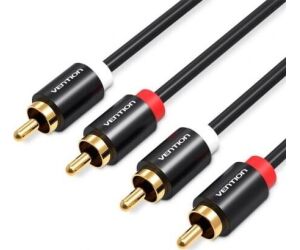 CABLE AUDIO ESTEREO 2xRCA/M 2xRCA/M 1.5 M NEGRO VENTION