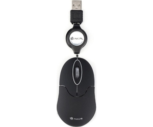 NGS Ratón Retráctil SINBLACK 1000dpi Negro