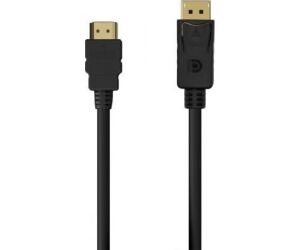 Cable Conversor Aisens A125-0550/ Displayport Macho - HDMI Macho/ Hasta 5W/ 2300Mbps/ 50cm/ Negro